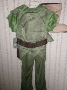 DISNEY STORE 2011 Peter Pan Costume for Boys XSMALL XS 4 NEW  