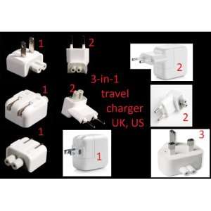World Travel Adaptors 3 Plugs in 1 Travel Charger for iPhone 4G/3GS/3G 