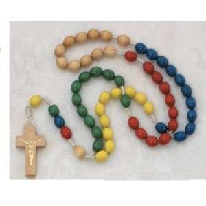 Oval Wood Mission Rosary with Olive Wood Crucifix (includes a Gift Box 