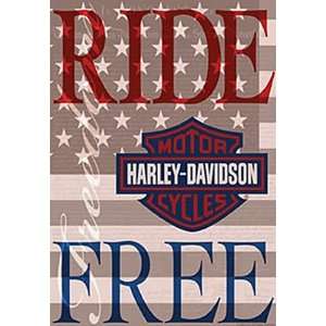  Harley Davidson Ride Free Garden Flag 