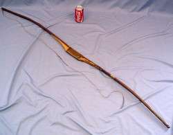 Old Antique Vintage 61 Wood Recurve Archery Long Bow w/Leather Handle 