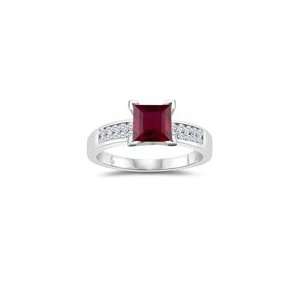  0.20 Cts Diamond & 1.04 Cts Ruby Engagement Ring in 14K 