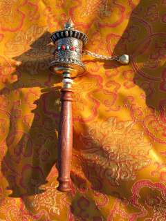 AMAZING 2 3/4 ROTATING BRASS OM MANTRA PRAYER WHEEL TIBETAN BUDDHIST 