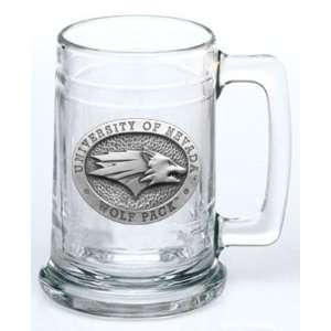  Nevada Wolf Pack Glass Stein (Beverage Mug) 15 oz   NCAA College 
