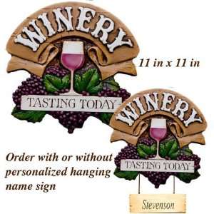 Winery Welcome Wall Plaque: Home & Kitchen