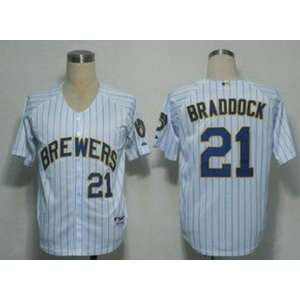  Milwaukee Brewers Baseball Jersey #21 Braddock White and 
