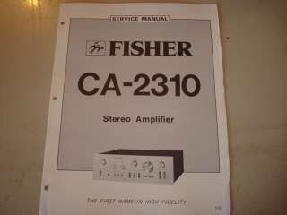 FISHER CA 2310 AMPLIFIER SERVICE MANUAL  