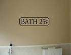 BATH 25 CENTS Vinyl wall quotes sayings lettering art