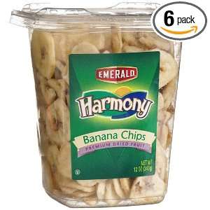 Emerald Harmony Banana Chips, 12 Ounce Tubs (Pack of 6)  