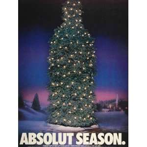   Ad Absolut Season Outdoor Christmas Tree Lights   Original Print Ad