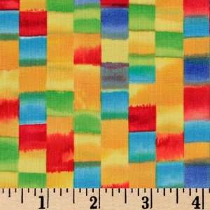  45 Wide Abstract Squares Multi Fabric By The Yard: Arts 