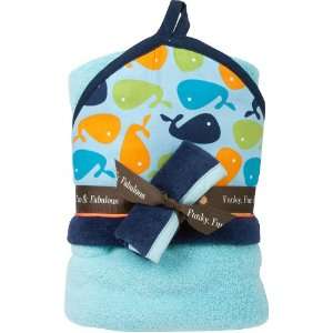 Whale Watching Hooded Towel & Washcloth Set: Baby