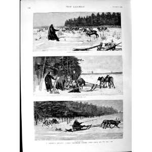  1889 Reindeer Journey Siberia Kara Obi Snow Sledge