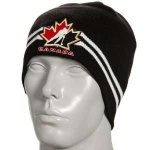   Winter Olympics Canada Black Hockey Logo Knit Beanie Sports