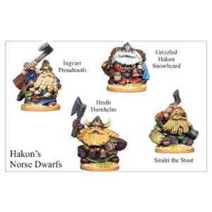    28mm Fantasy   Dwarves Hakons Norse Dwarfs (4) Toys & Games