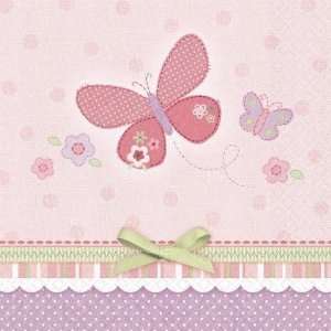  Carter Baby Pink Stripe Butterfly Design Square Beverage 