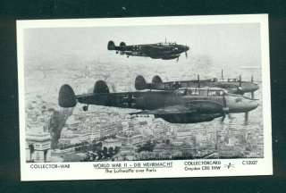 S2742 Aircraft Postcard   WWII,The Luftwaffe over Paris  