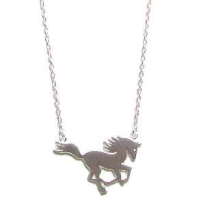Tashi Sterling .925 Silver Galloping Stallion Horse Pendant Necklace