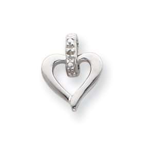  Sterling Silver Heart w/Diamond Earrings QE3454 Jewelry
