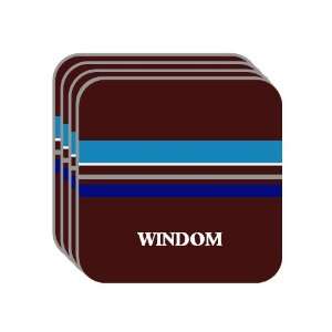 Personal Name Gift   WINDOM Set of 4 Mini Mousepad Coasters (blue 