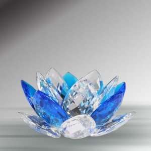  Crystal Japan Rose Candleholder Blue #533 B: Home 