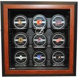 Tampa Bay Lightning 30 Puck Cabinet Style Display Case, Brown
