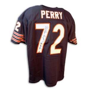 William Perry Autographed/Hand Signed Custom Blue Jersey with The 