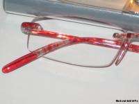 Red Clear Memory Readers Reading Eyeglasses 1.00 NEW  