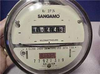Sangamo KiloWatthour Meter  Model CL200 Type J5S 30TA  240V