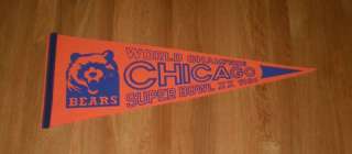 1985 Chicago Bears Super Bowl XX WORLD Champs pennant  