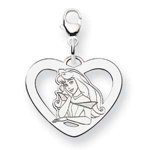  Aurora Heart Charm 5/8in   Sterling Silver: Jewelry