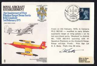 1975 1st PILOTLESS TARGET DRONE SORTIE SIGNED RAF COVER  