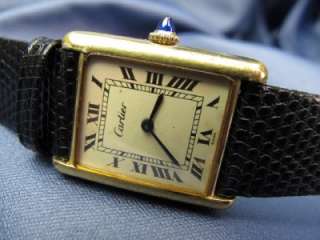 Ladys Vintage Cartier Tank Watch Gold Plated #145  