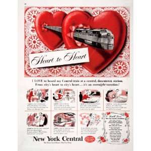 1951 Ad New York Central Railway System Dreamliner Heart Diner Lounge 