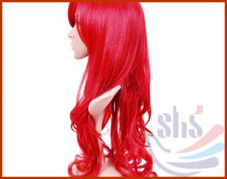 Stylish Long Wavy Curly Cosplay Party Hair Womens Full Wig/Wigs Red 