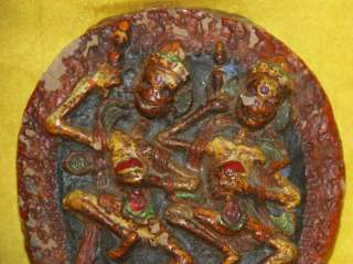 Name Wonderful Amazing Real Old Tibetan Buddhism Painted Clay Tsa 