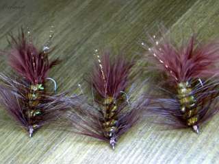 BROWN   WOOLY BUGGER  TROUT & STEELHEAD & CRAPPIES SIZE 6 .P 5 