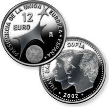 SPAIN 2002 OFFICIAL EUROSET PROOF WITH 12 € SILVER COIN  