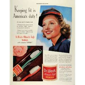  1942 Ad Dr West Miracle Tuft Toothbrush Exton Bristle Weco 