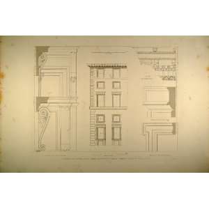  1860 Engraving Capranica Palace Rome Paul Letarouilly 