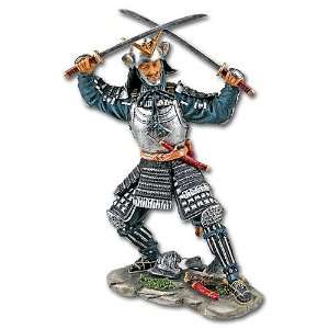   Silver Armor Wielding Two Samurai Swords in Battle: Sports & Outdoors