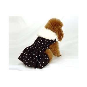 Emma Rose Miss Molly Polka Dot Fleece Lined Dog Dress with Collar 