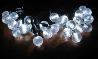 Smart Solar light string 3732WR30 30 white LED crystal ball covers 