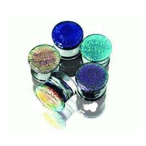 Pyrex Glass Dichroic Rainbow Double Flared Plugs  4g (5mm)   Sold as a 