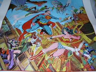 1985 JLA POSTER 1: WONDER WOMAN/BATMAN/SUPERMAN/CATWOMAN/NIGHTWING 