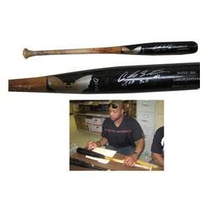  Carlos Santana Autographed Game Used Bat: Sports 