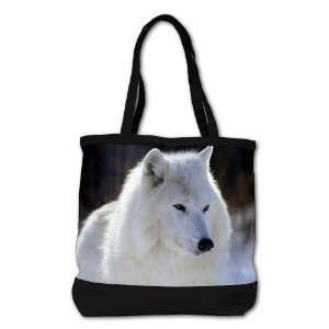   Shoulder Bag Purse (2 Sided) Black Arctic White Wolf: Everything Else