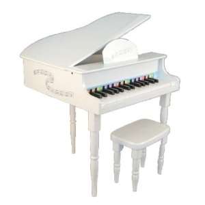   Baby Baby Grand Toy Piano   20 In Tall   White: Musical Instruments