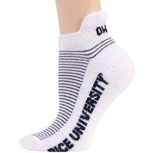   Owls Ladies White Navy Blue Striped Ankle Socks: Sports & Outdoors
