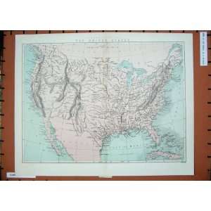   Antique Maps United States America Cuba Florida Mexico: Home & Kitchen
